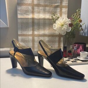 Bellini Black Heels Elegant Slingback Design